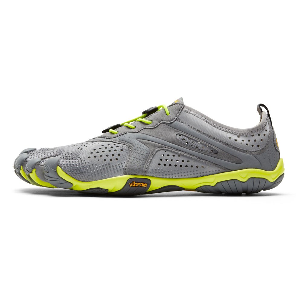 Botas Montaña Hombre Grises/Verdes - FiveFingers V-Run - QKTXHN-298